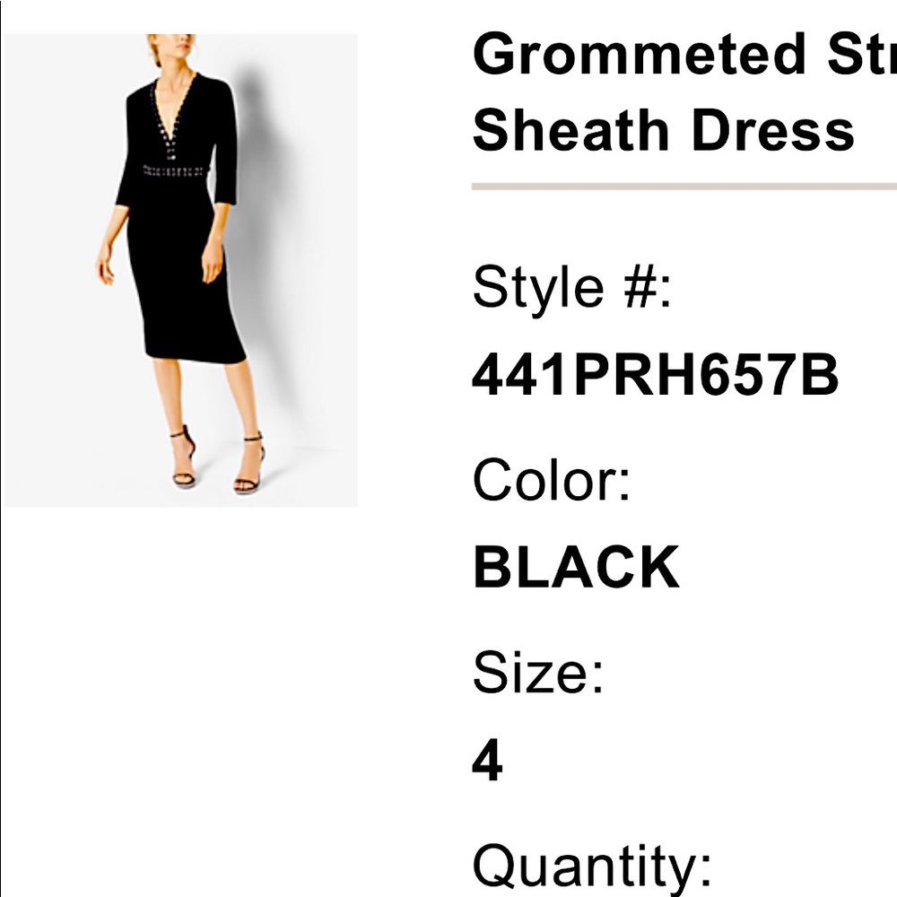Michael kors Collection sheath dress in black in size 4.